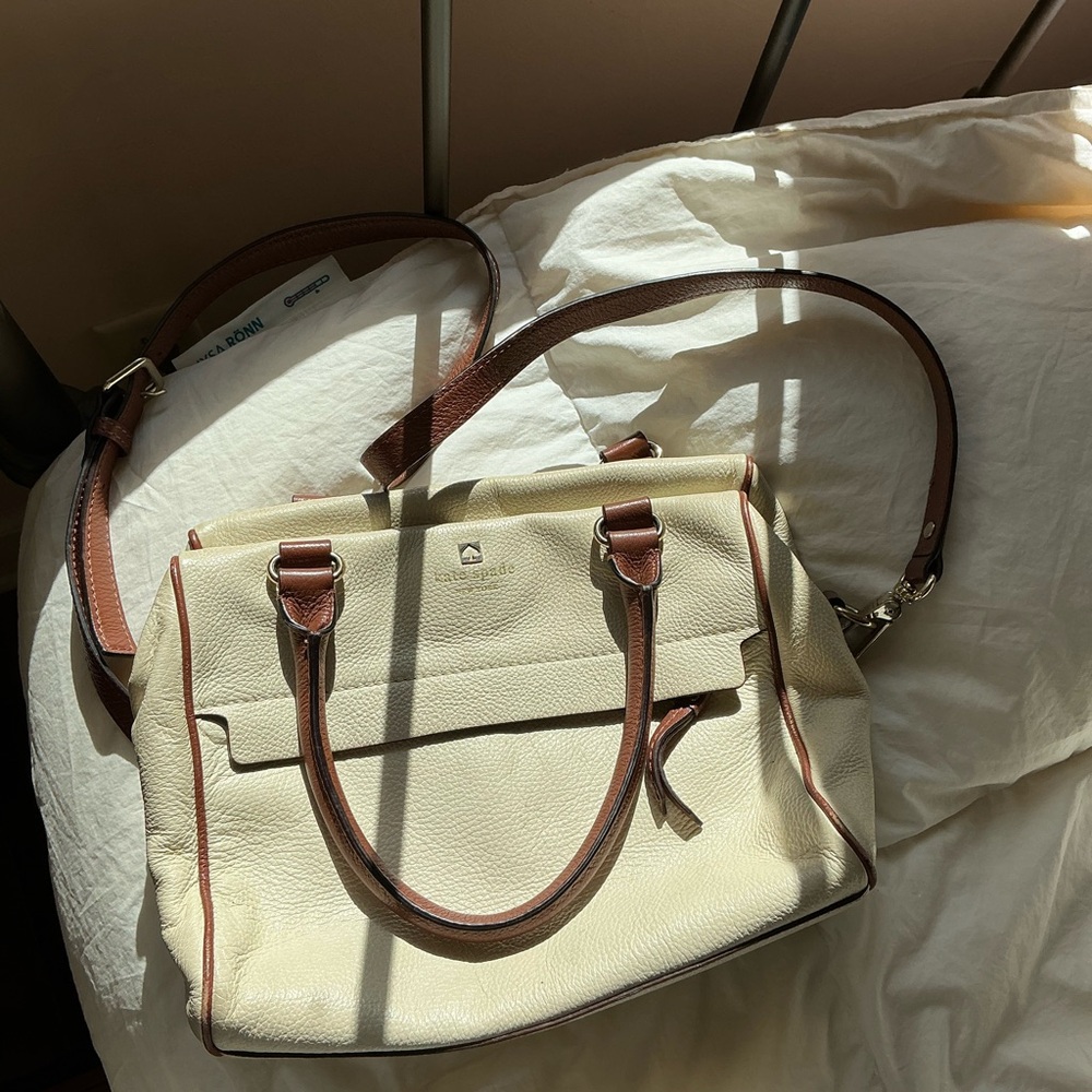 kate spade Cream and Brown Leather Satchel